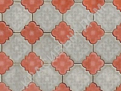 Плитка «Краковский клевер» красно-серая
